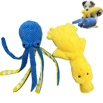 Squeaky Crinkle Toy Set — Duck & Octopus