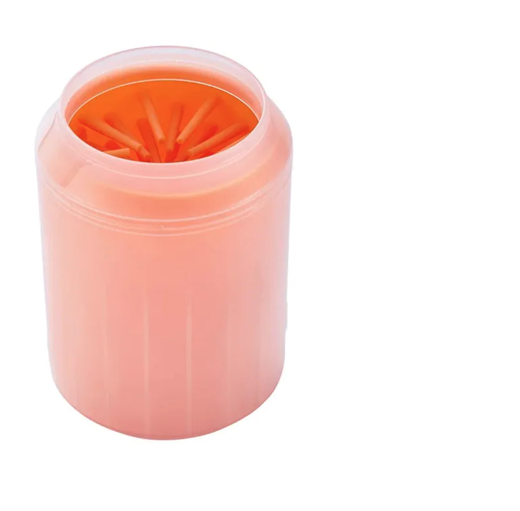 Paw cleaner cup with soft silicone bristles