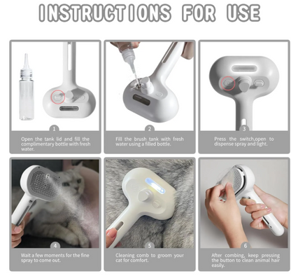 Spray-Fill Deshedding Brush for Dogs