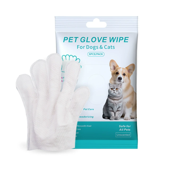 Dog Cleaning Gloves & Wipes Set