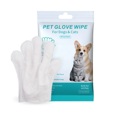 Dog Cleaning Gloves & Wipes Set