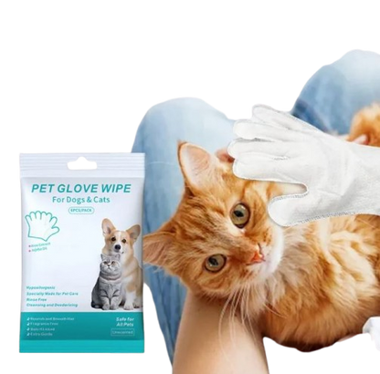 Dog Cleaning Gloves & Wipes Set