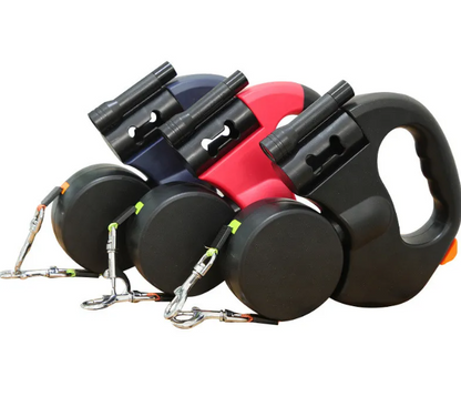 Retractable Double Dog Leash — Walk 2 Dogs Hands-Free