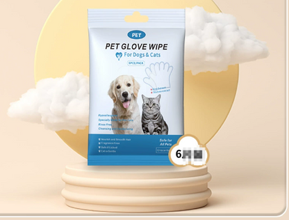 Dog Cleaning Gloves & Wipes Set