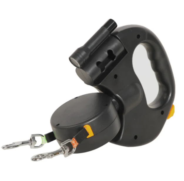 Retractable Double Dog Leash — Walk 2 Dogs Hands-Free