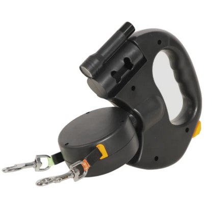 Retractable Double Dog Leash — Walk 2 Dogs Hands-Free