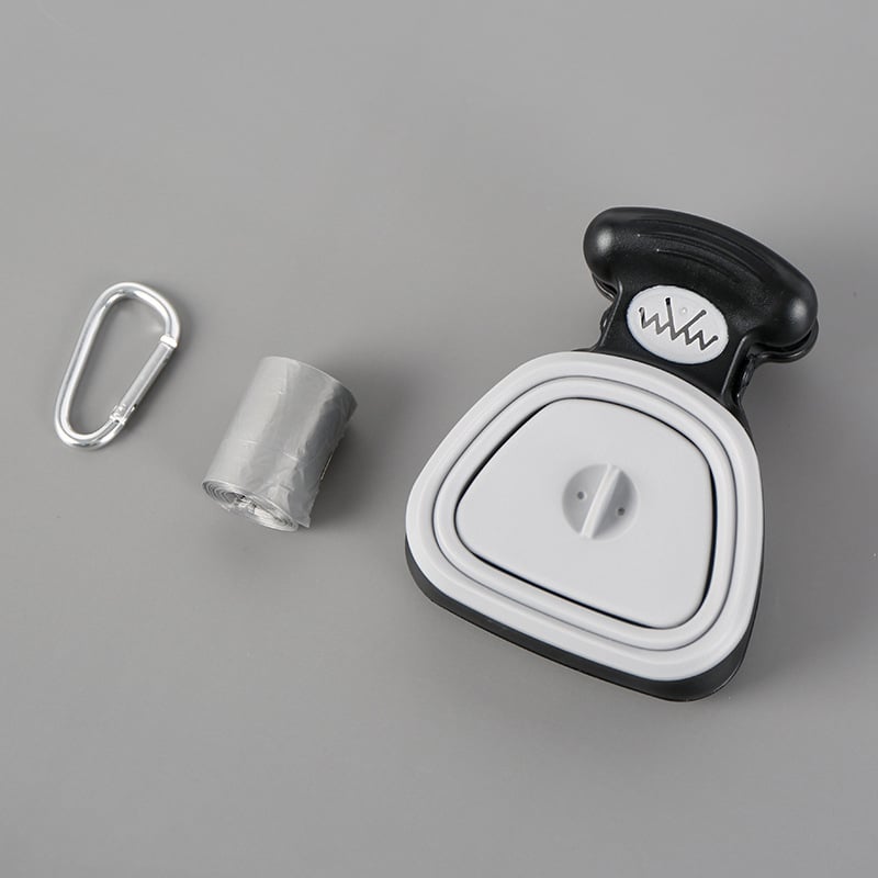 Foldable Poop Bag Dispenser with Built-In Scoop