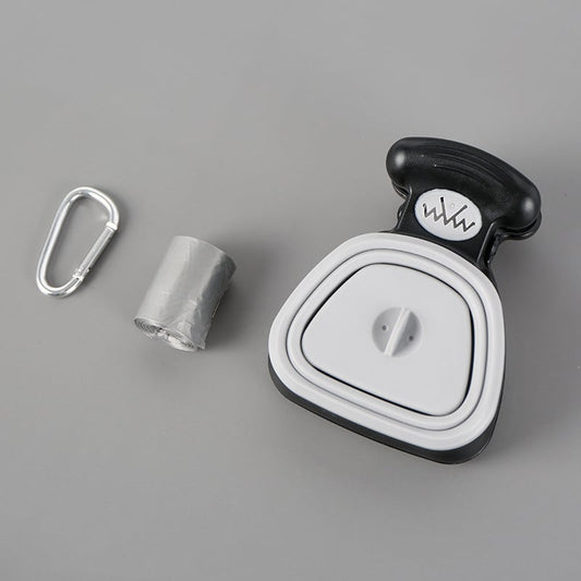 Foldable Poop Bag Dispenser with Built-In Scoop