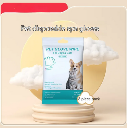 Dog Cleaning Gloves & Wipes Set