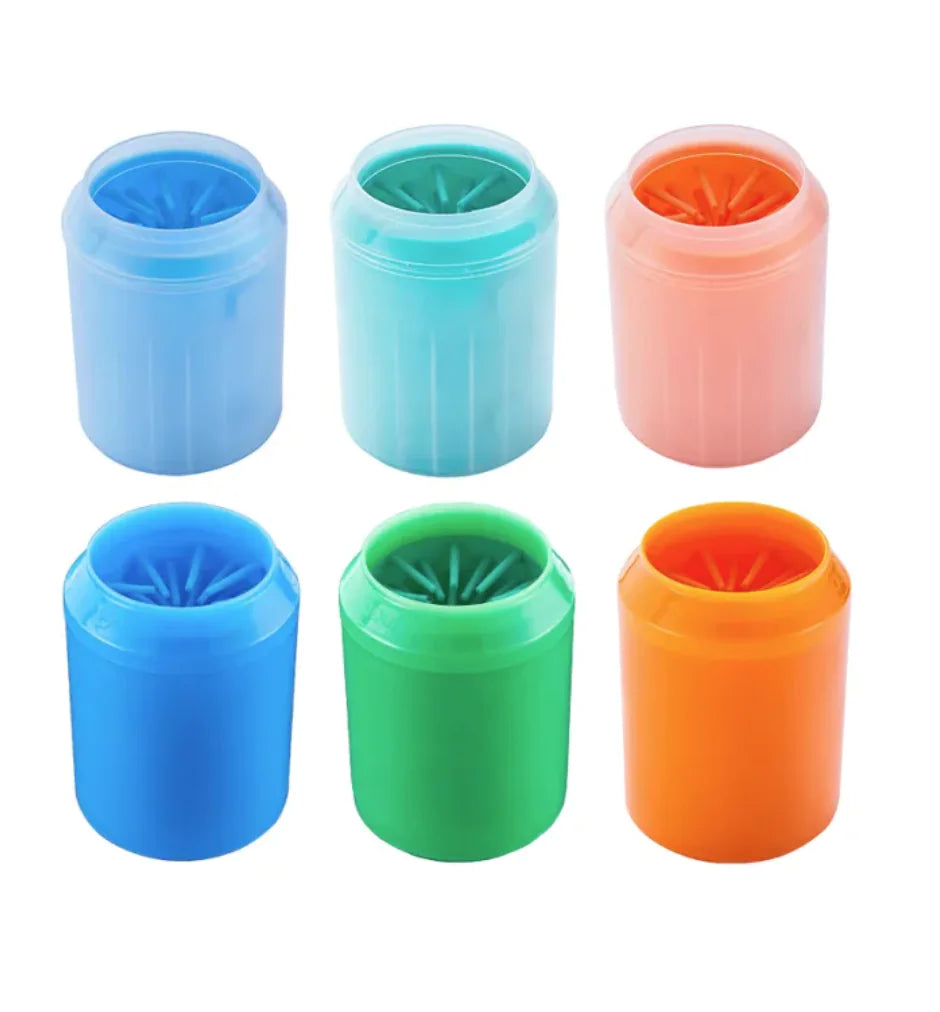 Paw cleaner cup in use after a walk